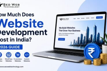 Website development cost in India 2026 guide showing pricing for business websites, WordPress websites, e-commerce websites, and custom website development.