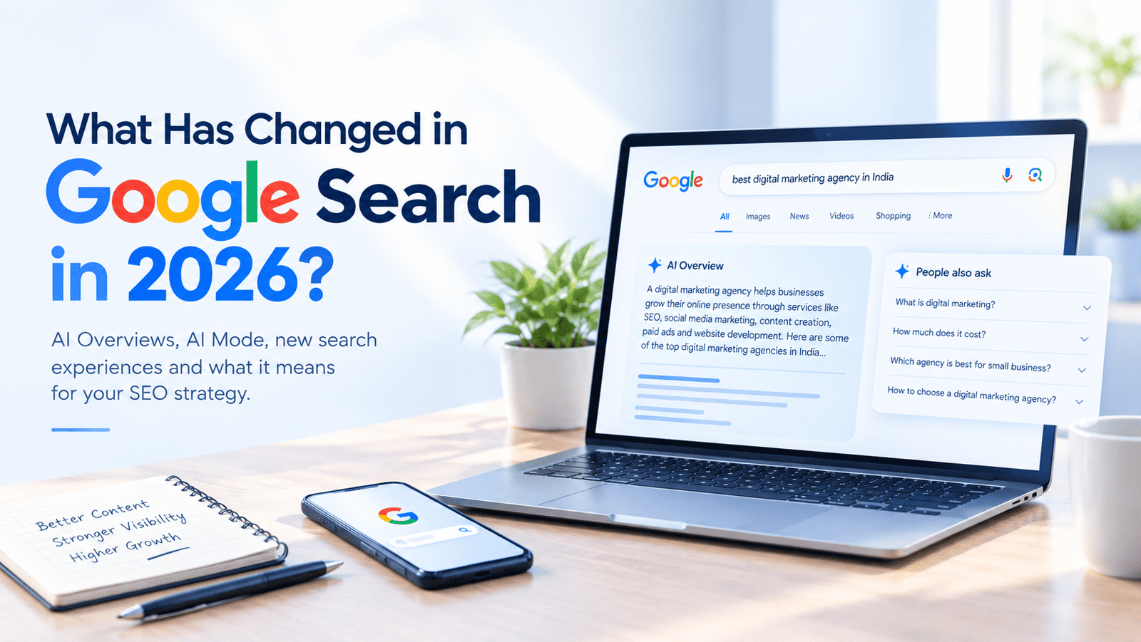 What has changed in Google Search in 2026, including AI Overviews, AI Mode, conversational search and new SEO strategies.